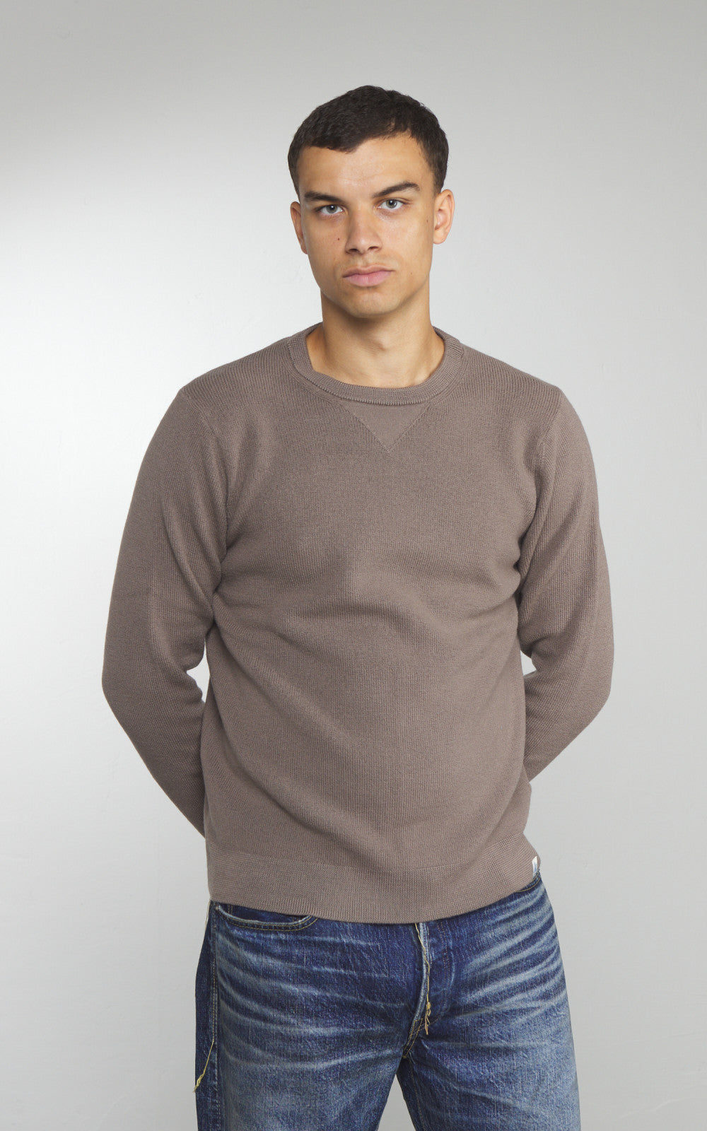 Merz b. Schwanen MWCC01 Classic Crew Merino Pullover Grain