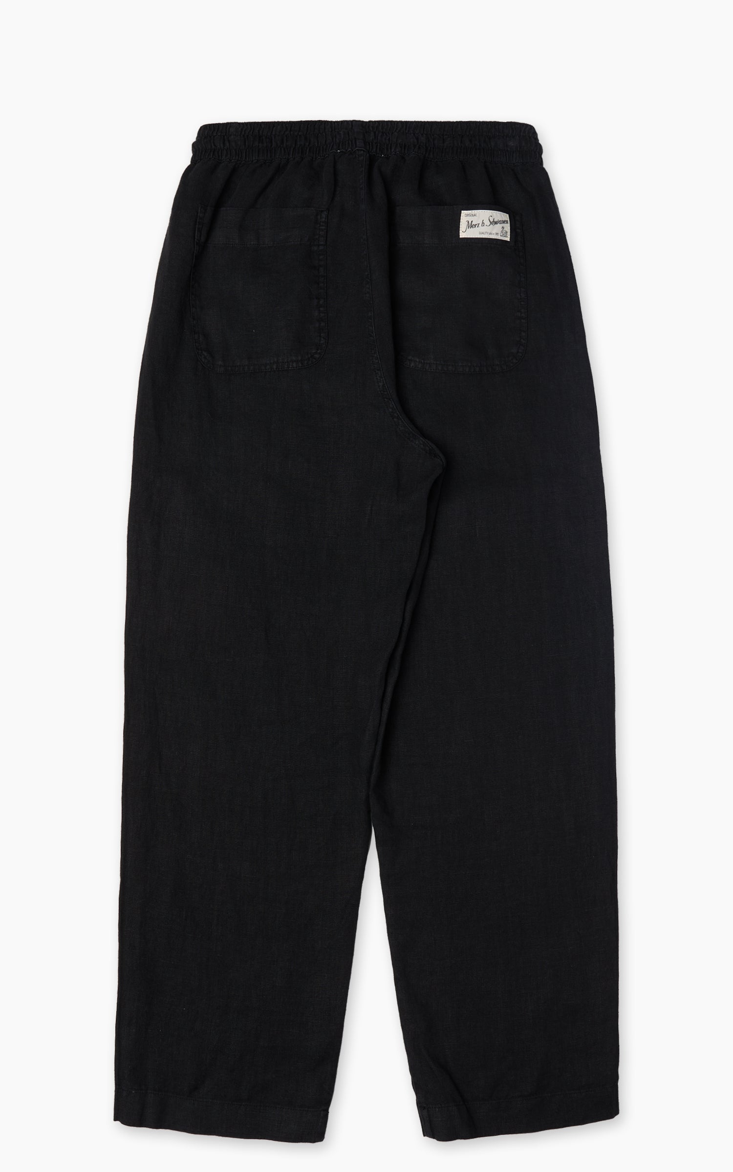 Merz b. Schwanen PANTS05LI Linen Drawstring Pants Deep Black
