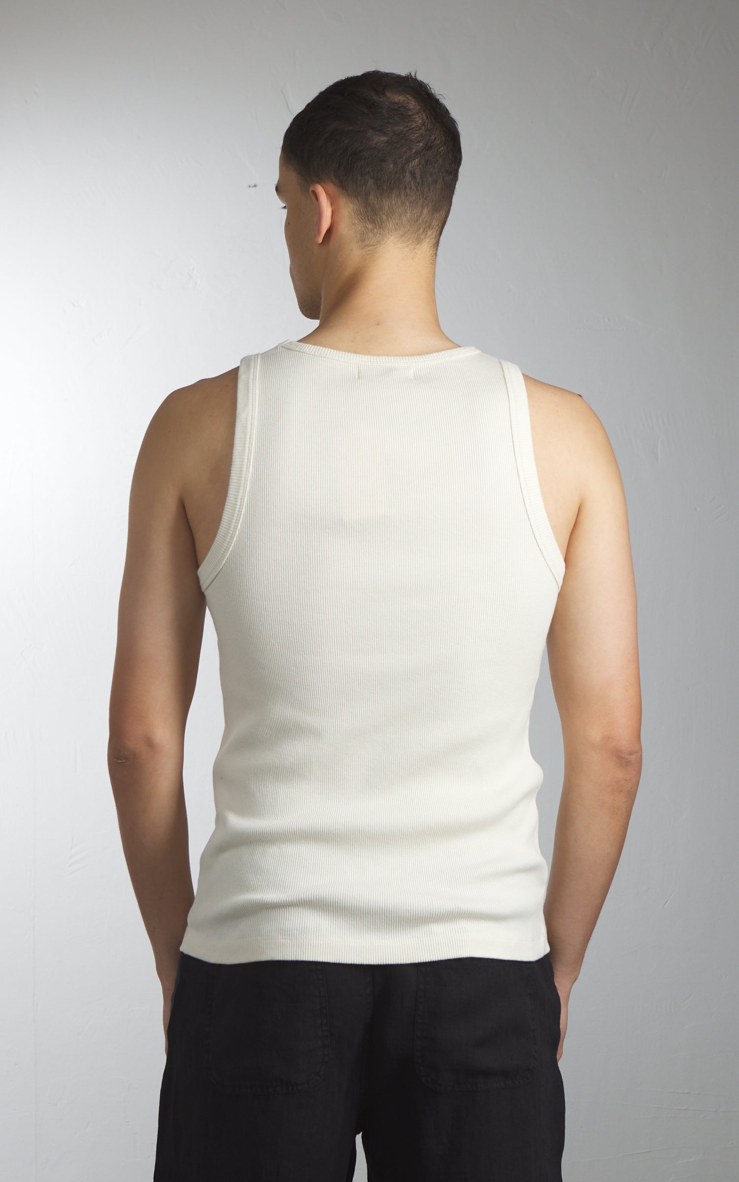 Merz b. Schwanen RIBTANK01 Ribbed Tank Top Nature