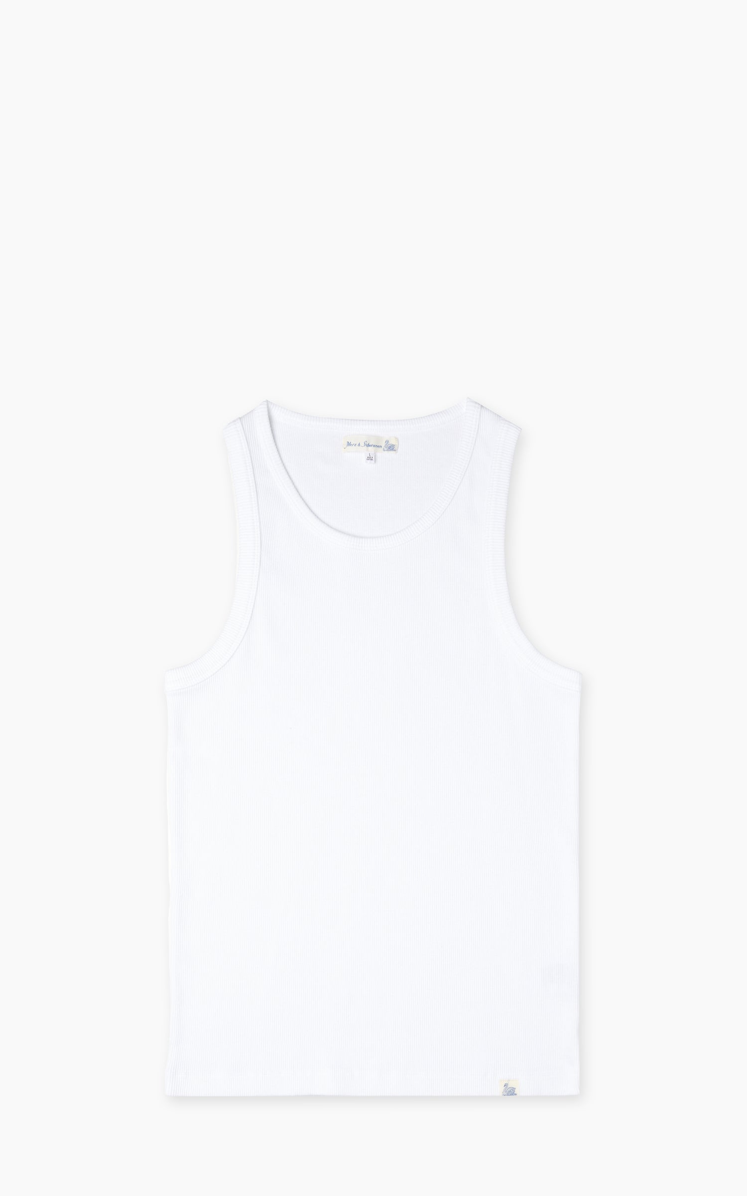 Merz b. Schwanen RIBTANK01 Ribbed Tank Top White