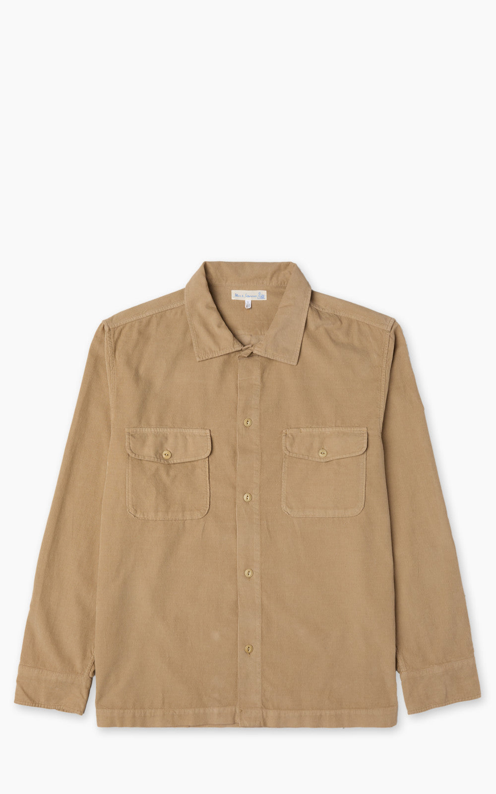 Merz b. Schwanen SHIRT06LC Light Cotton Corduroy Shirt Dusted Khaki