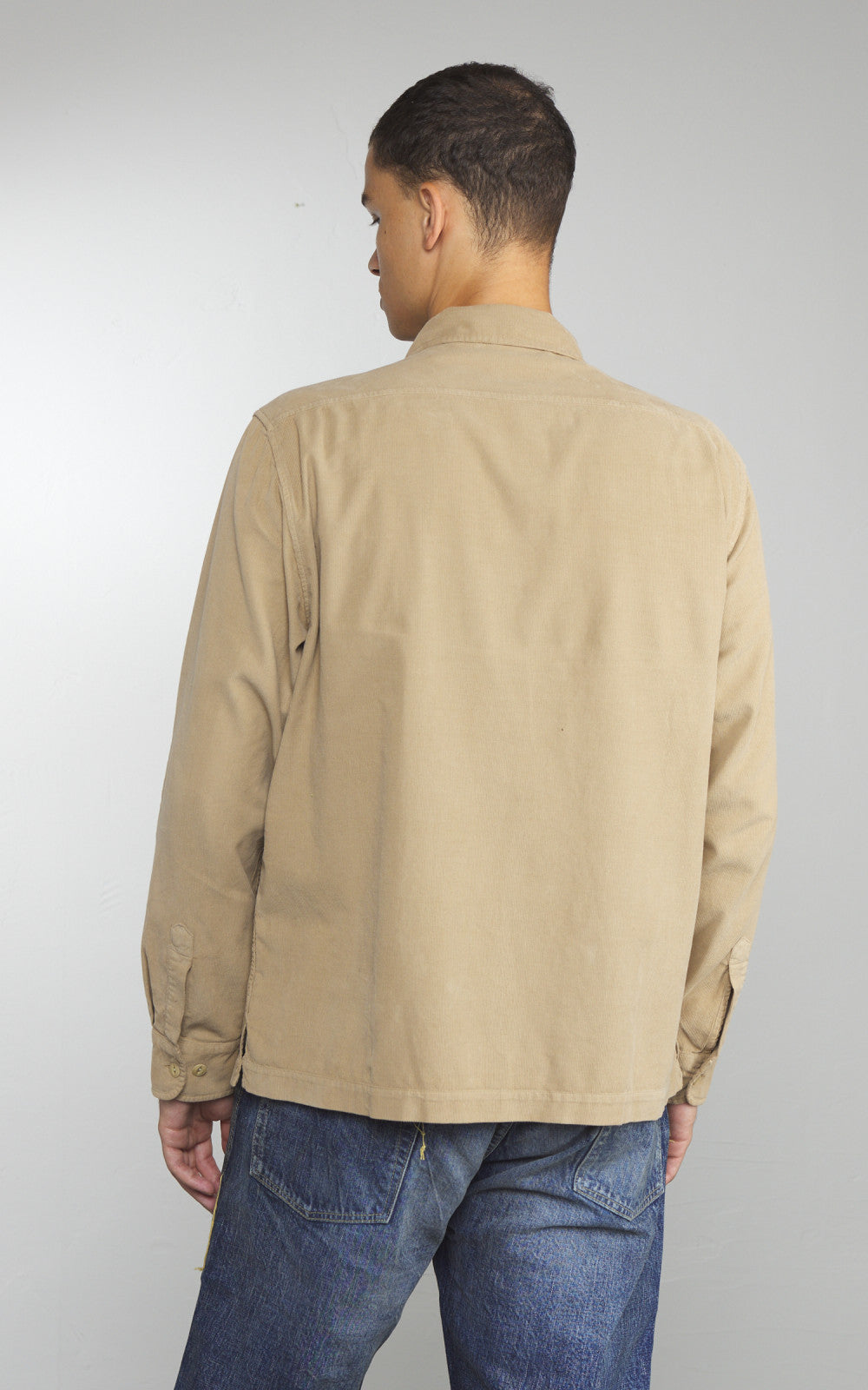 Merz b. Schwanen SHIRT06LC Light Cotton Corduroy Shirt Dusted Khaki