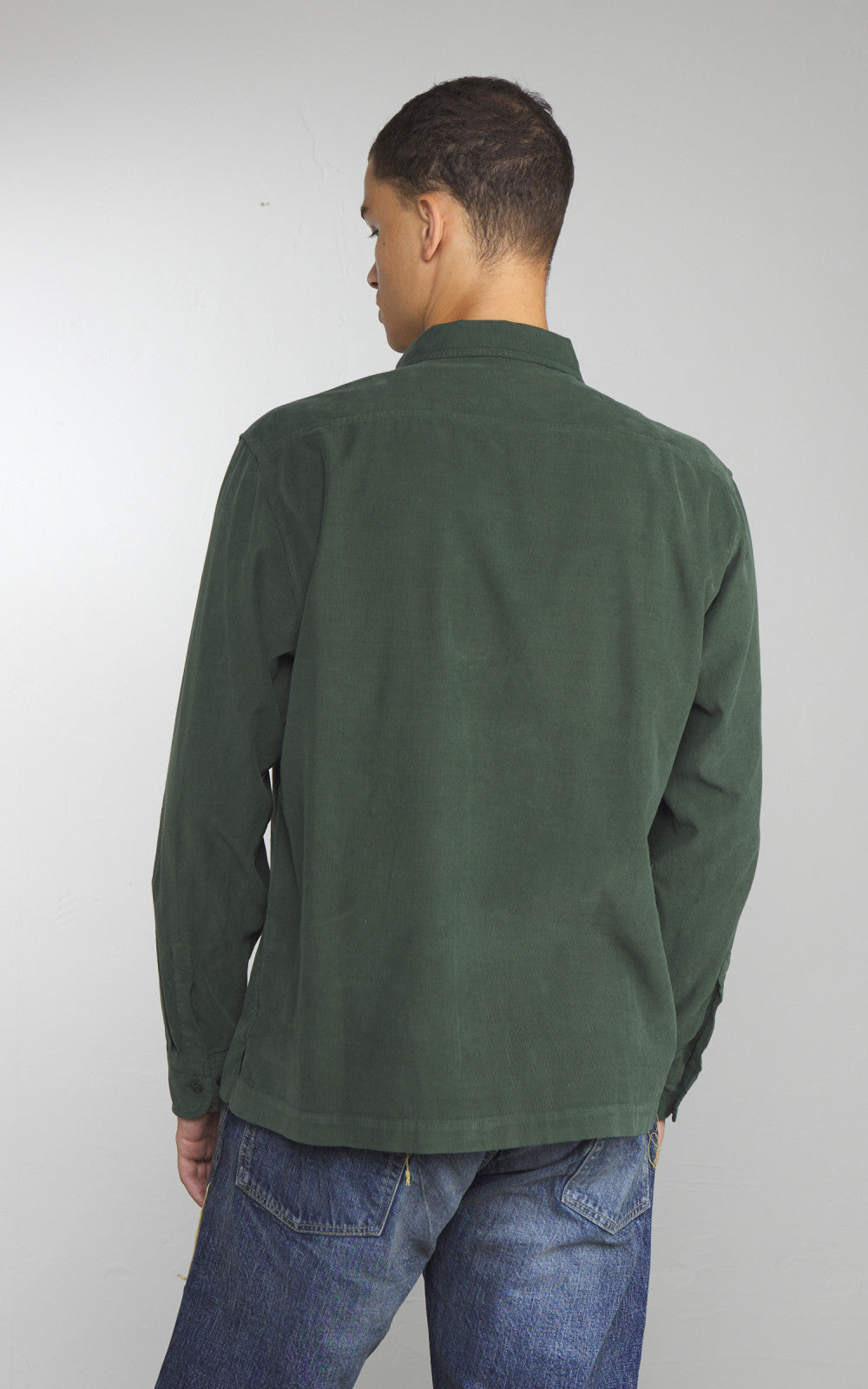 Merz b. Schwanen SHIRT06LC Light Cotton Corduroy Shirt Forest