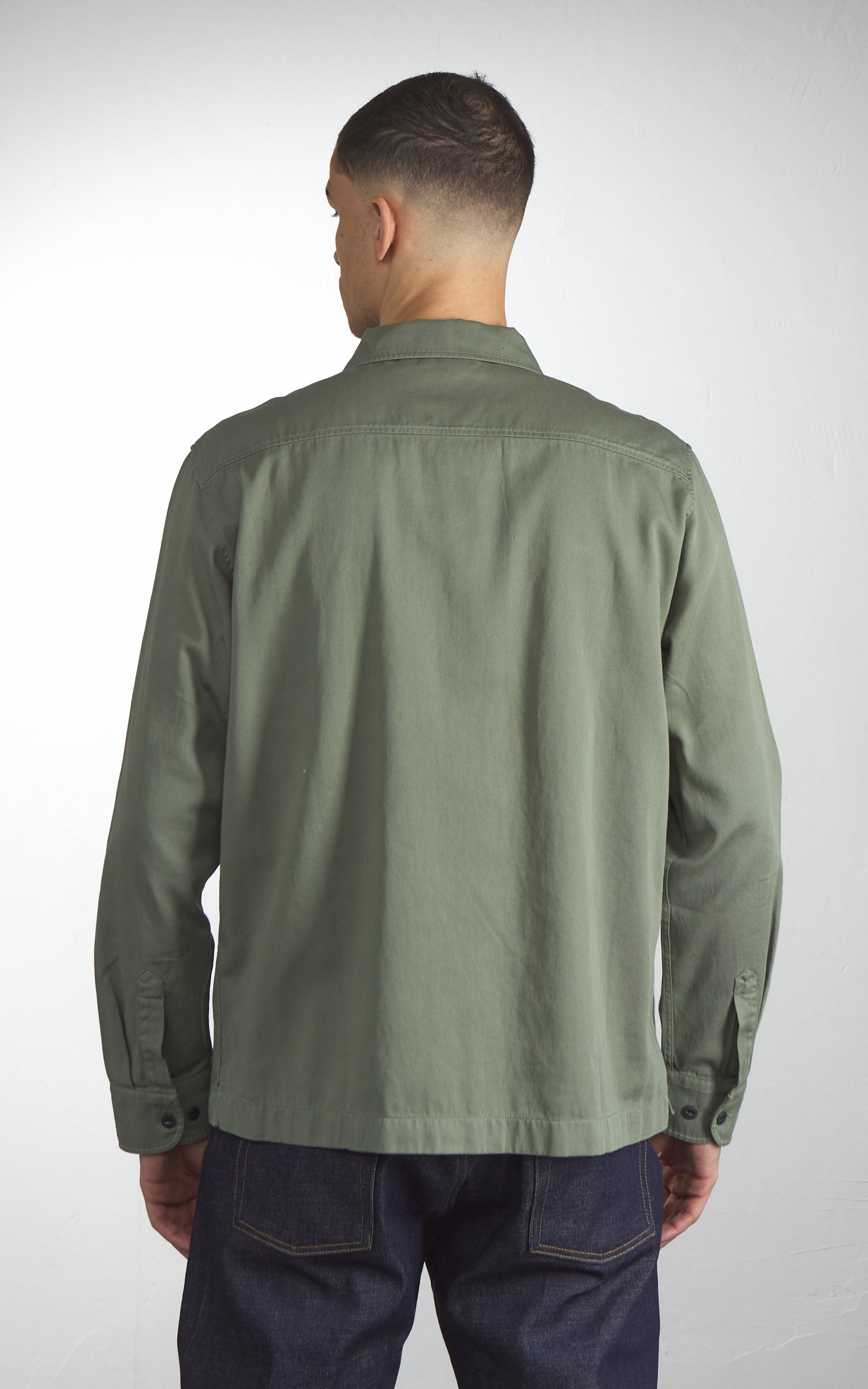 Merz b. Schwanen SHIRT06RT Cotton Twill Shirt Light Army