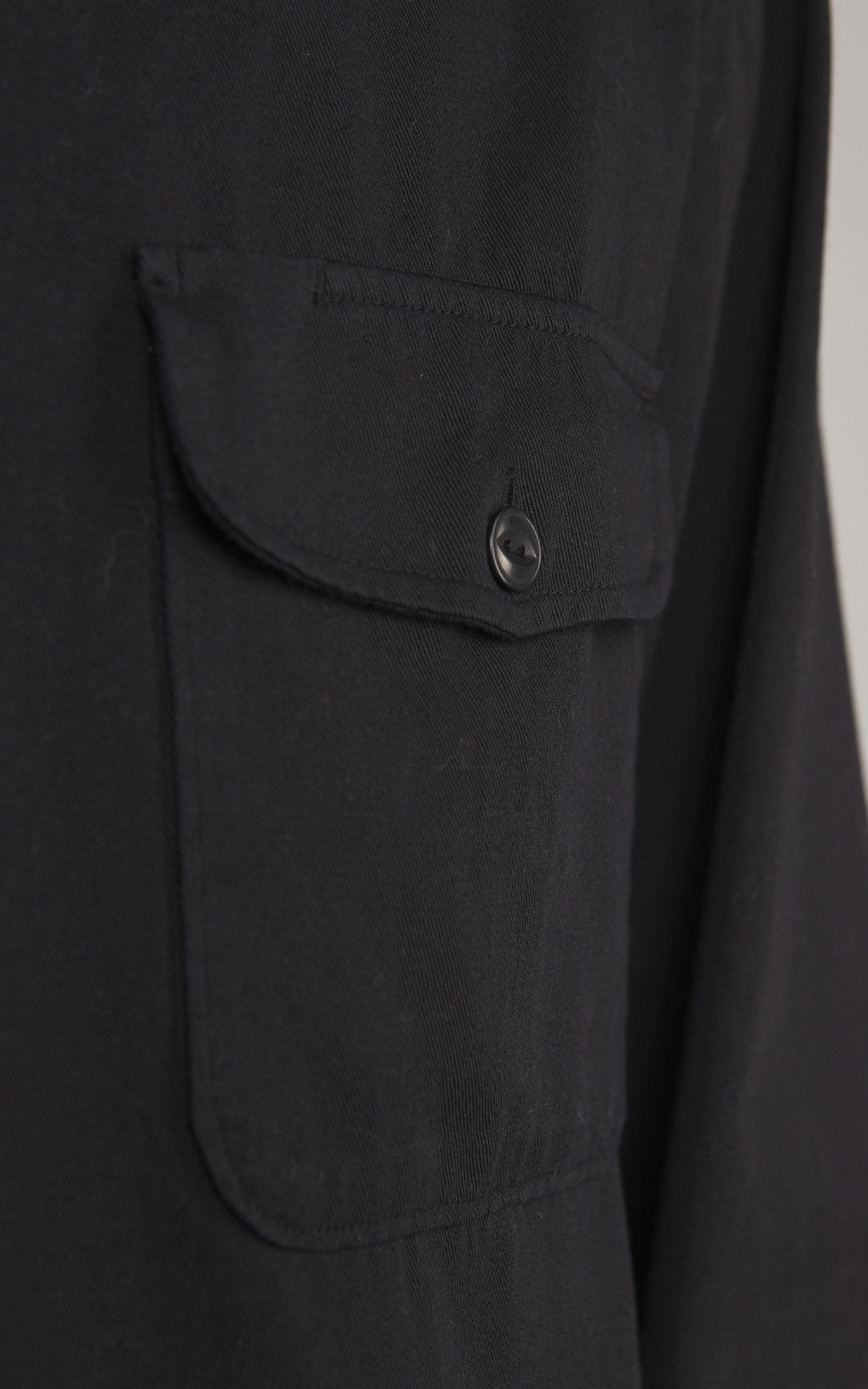 Merz b. Schwanen SHIRT06RT Cotton Twill Shirt Deep Black