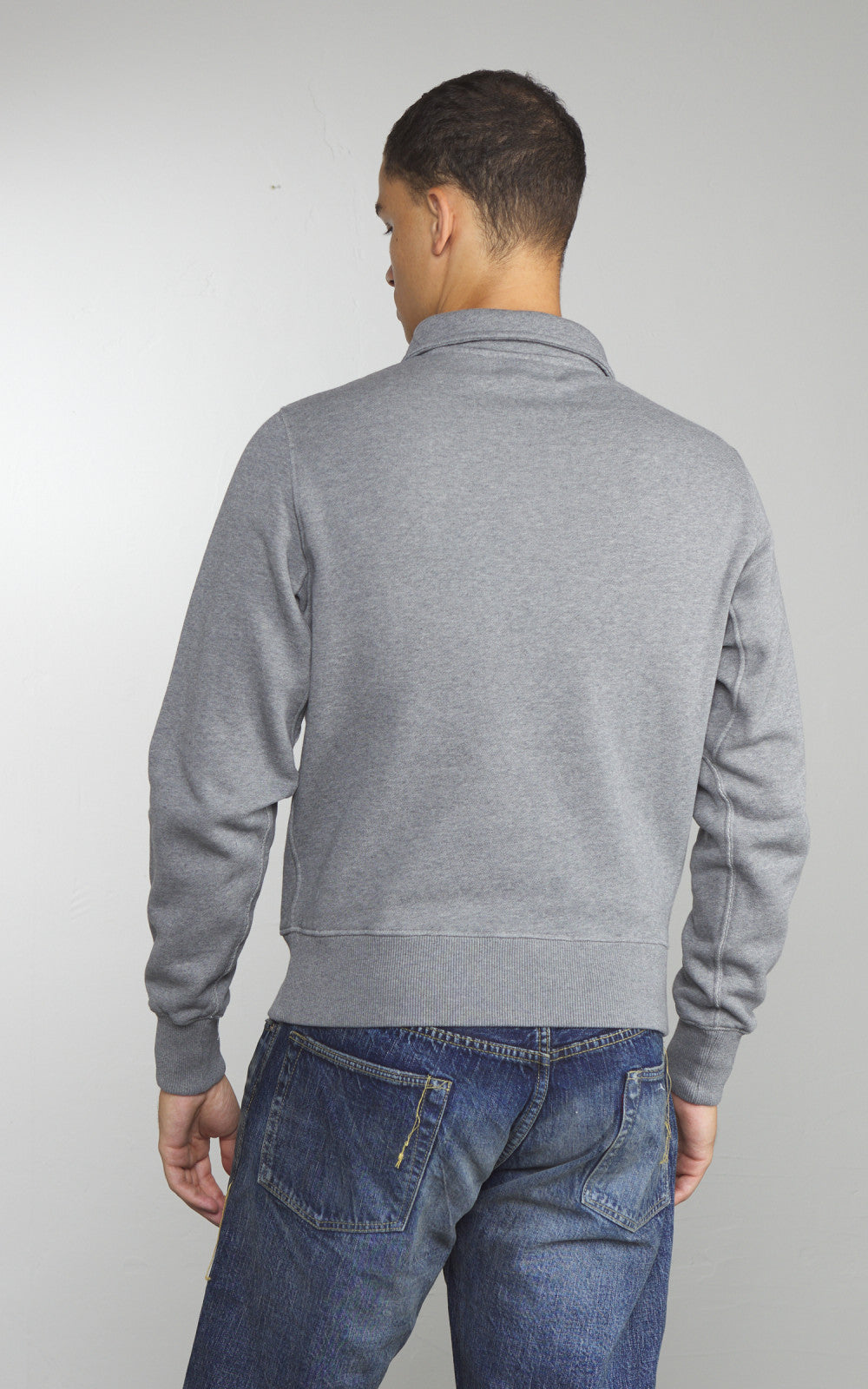 Merz b. Schwanen ZIPC01 Zip Collar Sweatshirt Grey Melange