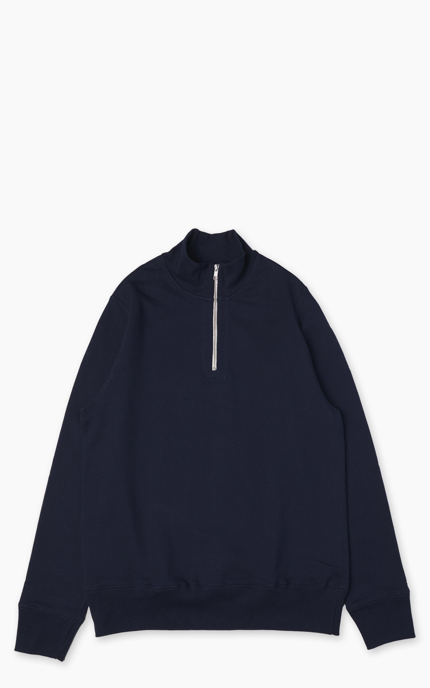 Merz b. Schwanen 343Z Sweatshirt Half Zip Mock Neck Ink Blue