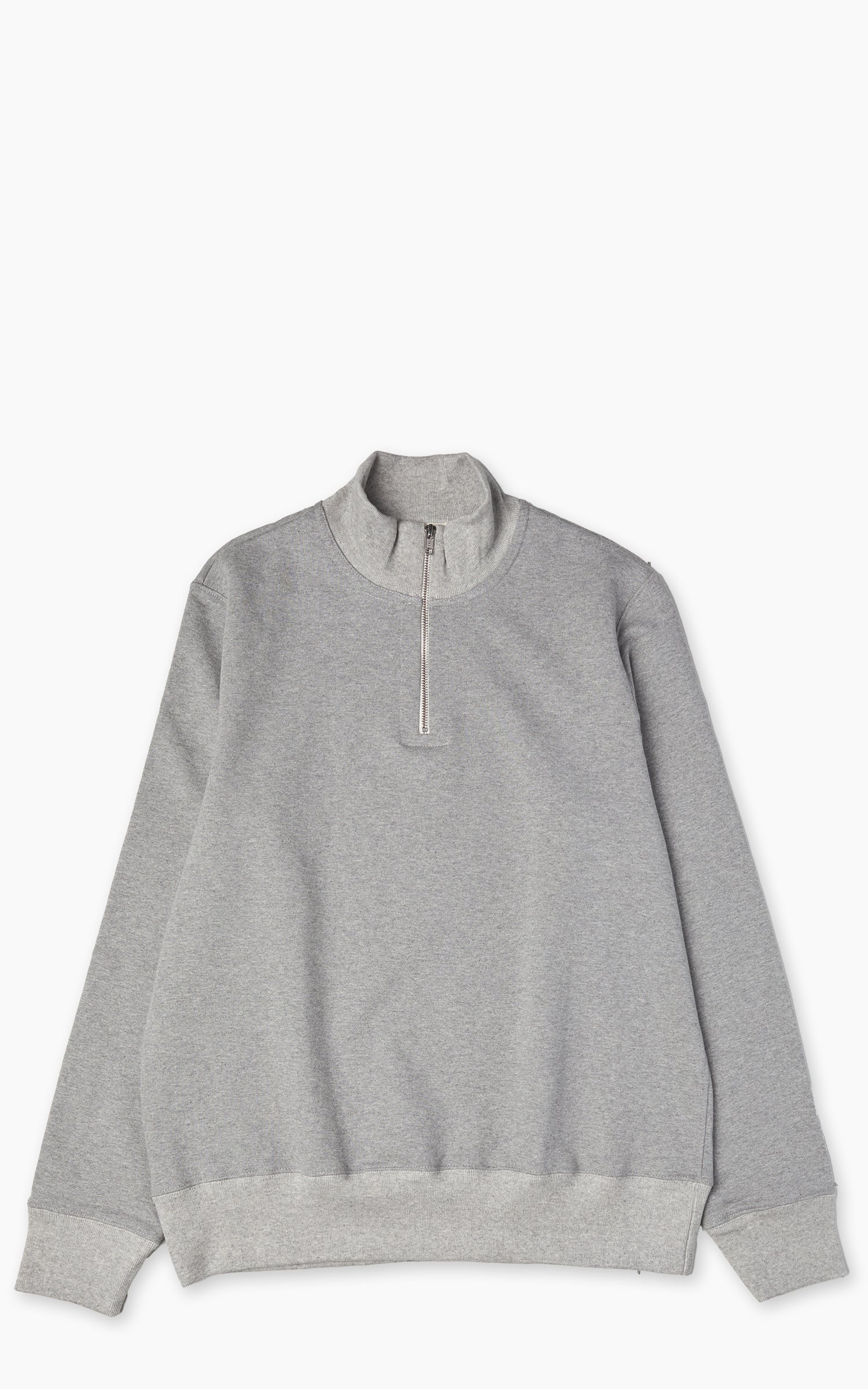 Merz b. Schwanen 343Z Sweatshirt Half Zip Mock Neck Grey Melange