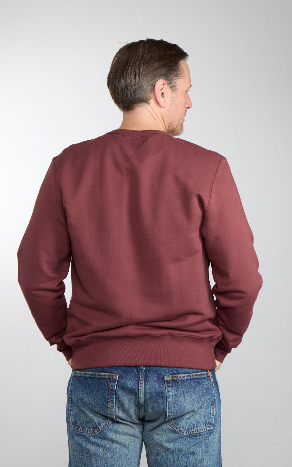 Merz b. Schwanen 3M46 Sturdy Loopback Fleece Sweatshirt Burgundy