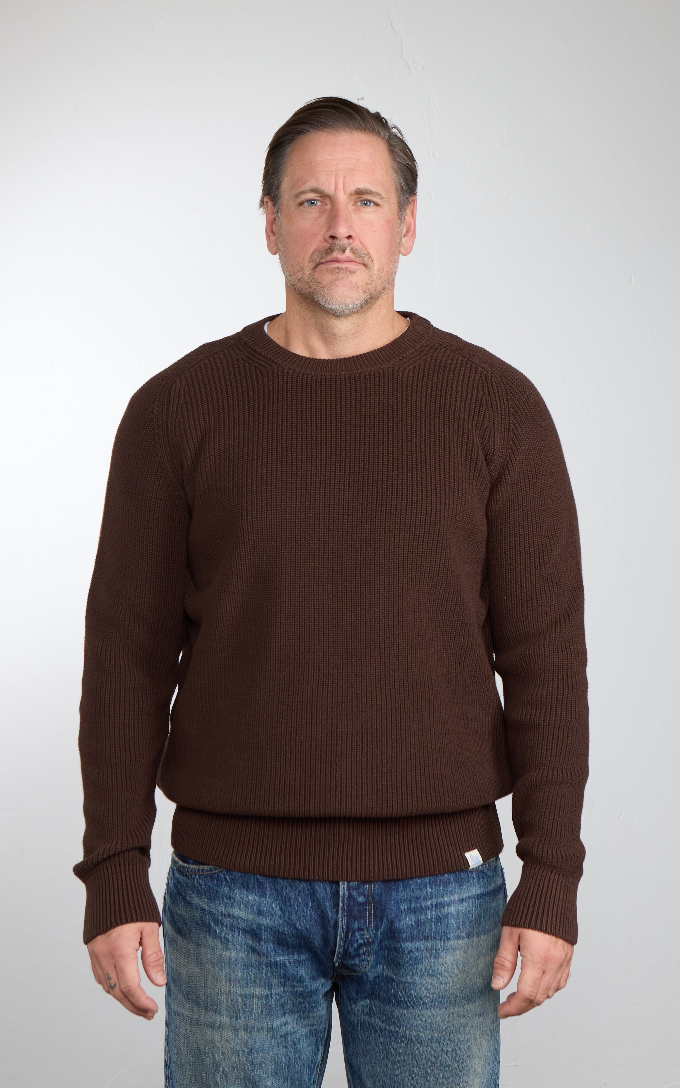 Merz b. Schwanen CC03 Ribbed Pullover Chocolate