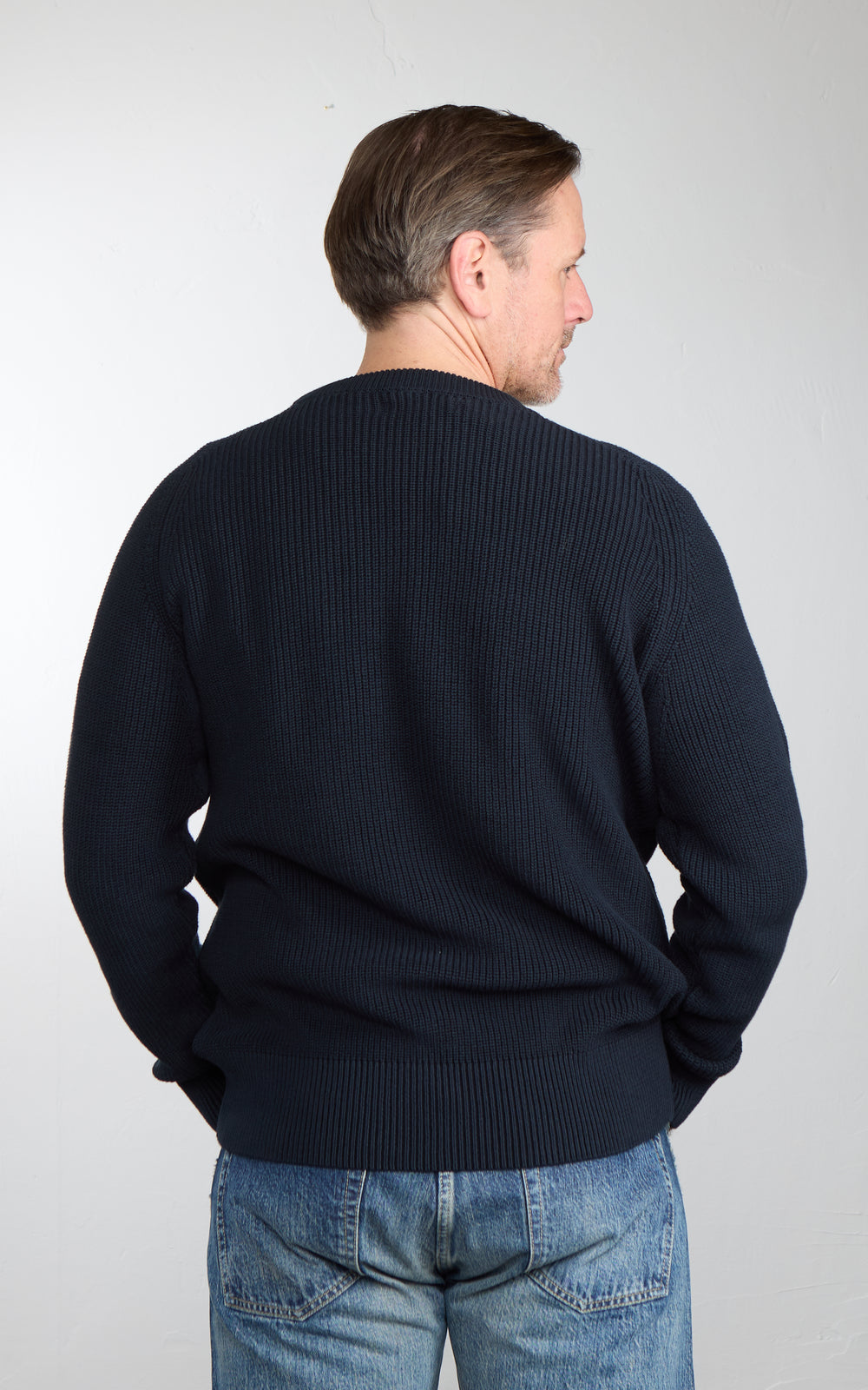 Merz b. Schwanen CC03 Ribbed Pullover Dark Navy