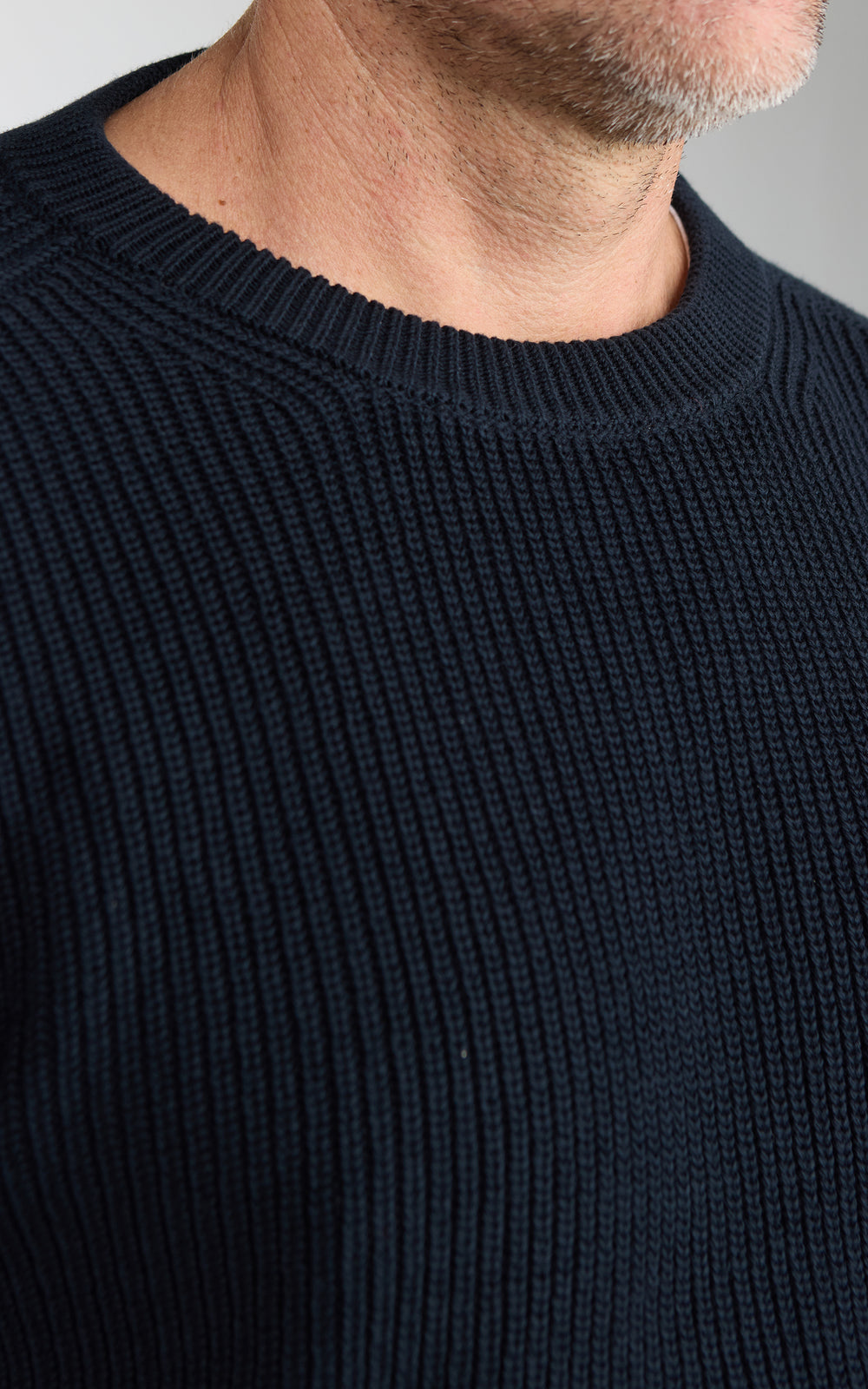 Merz b. Schwanen CC03 Ribbed Pullover Dark Navy