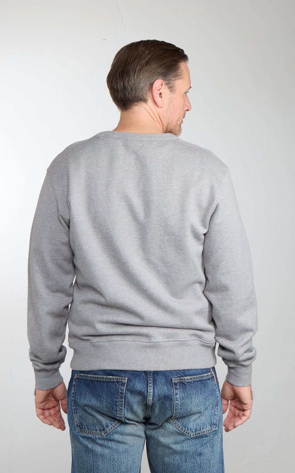Merz b. Schwanen CREW02 Authentic Fleece Classic Fit Sweatshirt Grey Melange
