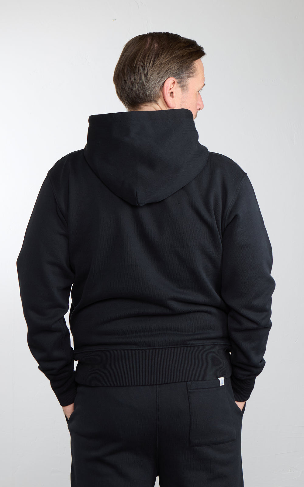 Merz b. Schwanen HOODIE01 Authentic Fleece Classic Fit Hoodie Deep Black
