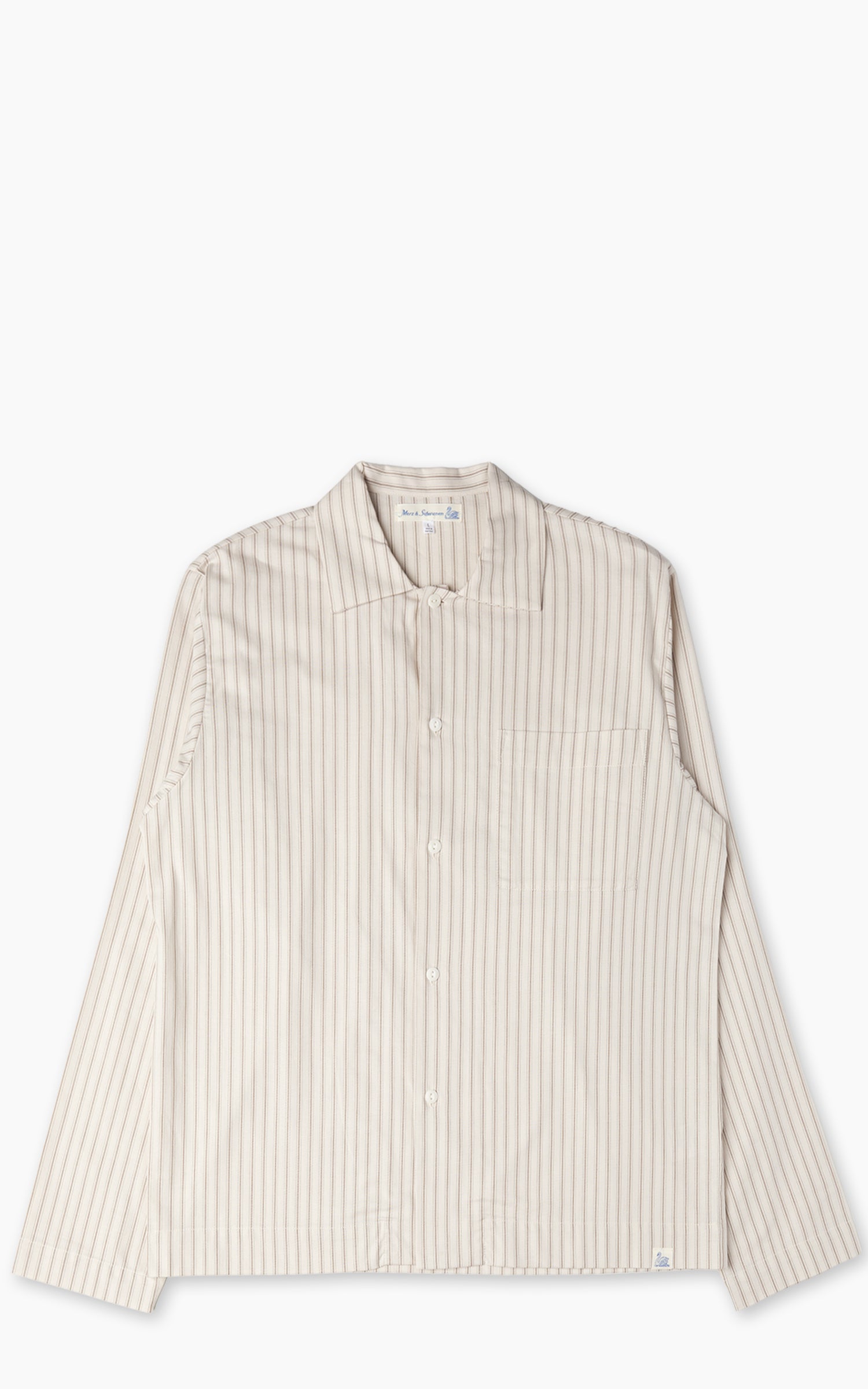 Merz b. Schwanen PJKT01 Pyjama Top Nature/Chocolate