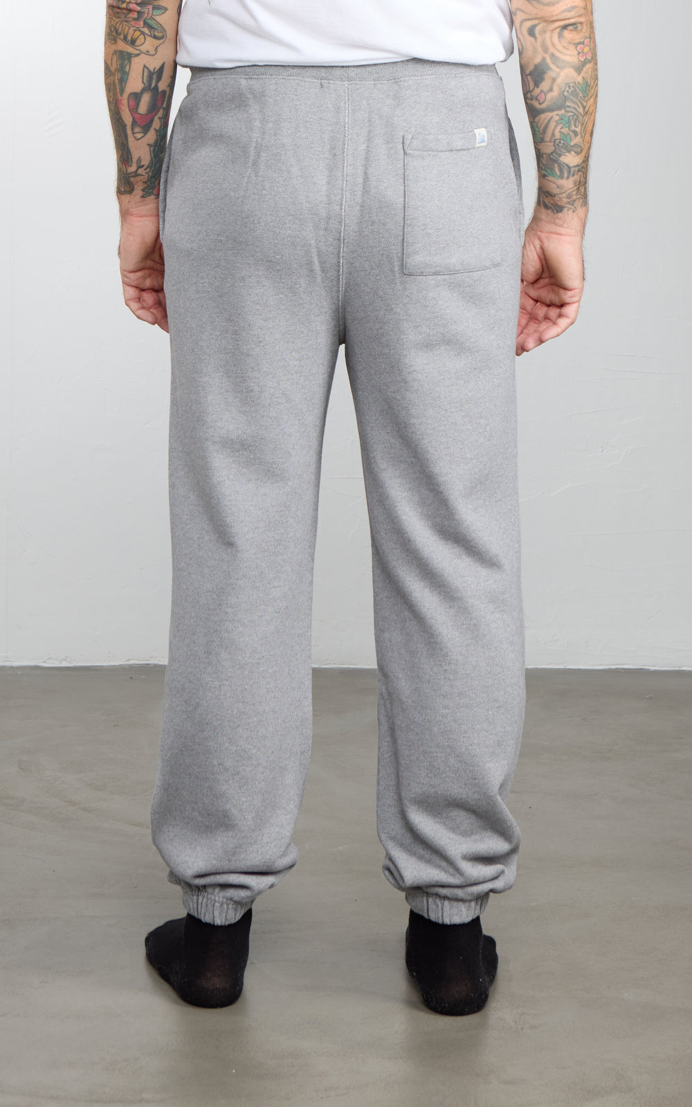 Merz b. Schwanen SWEATPTS02 Authentic Fleece Cuffed Cotton Sweatpants Grey Melange