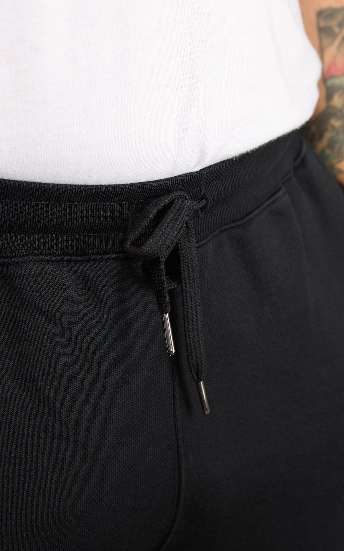 Merz b. Schwanen SWEATPTS02 Authentic Fleece Cuffed Cotton Sweatpants Deep Black