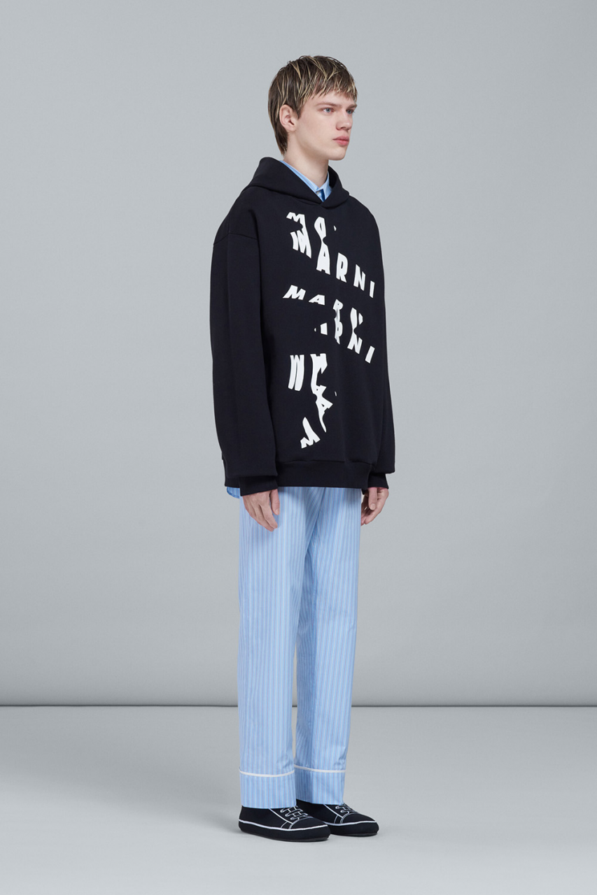 Marni Logo Hoodie Black