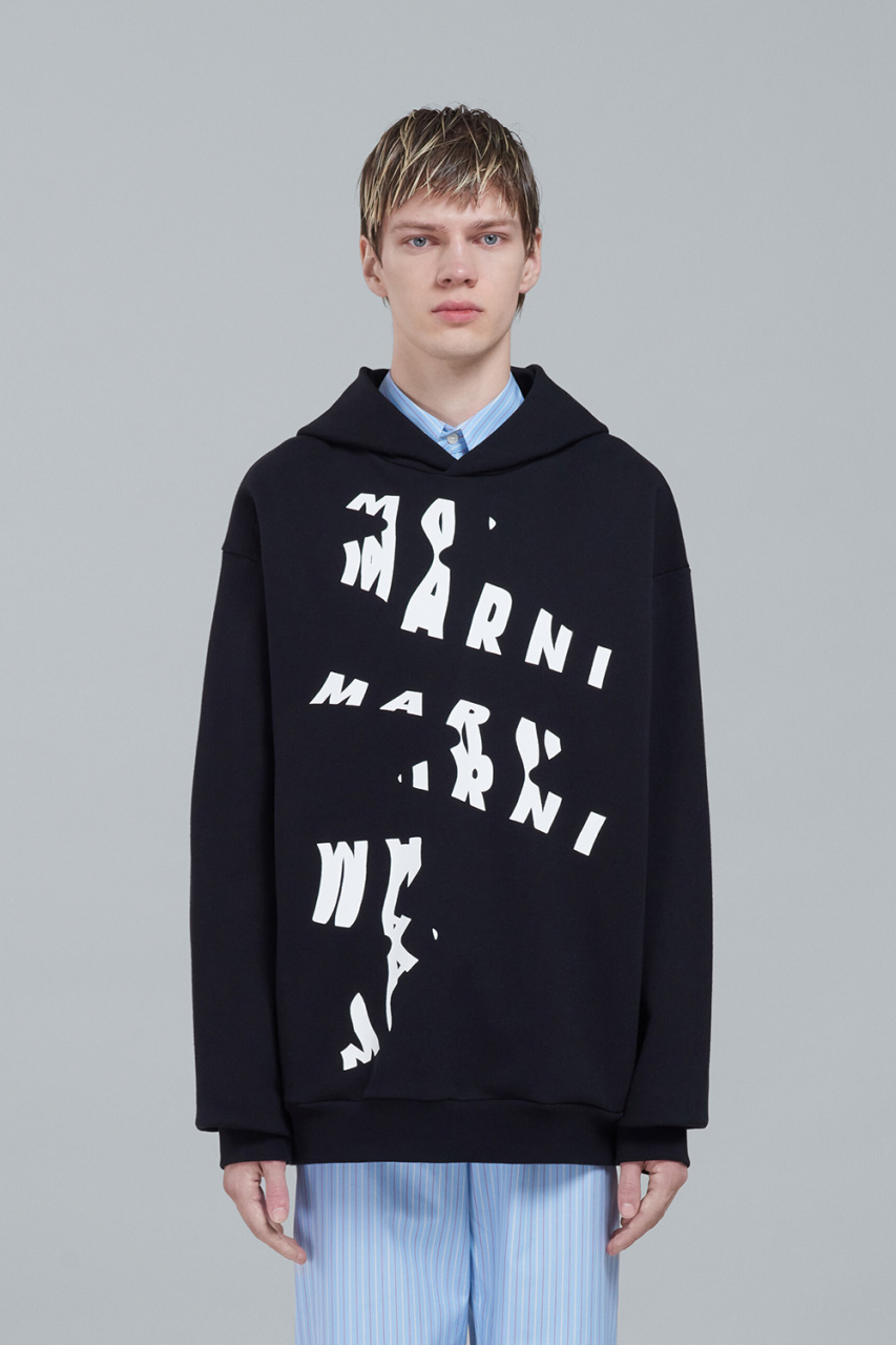 Marni Logo Hoodie Black
