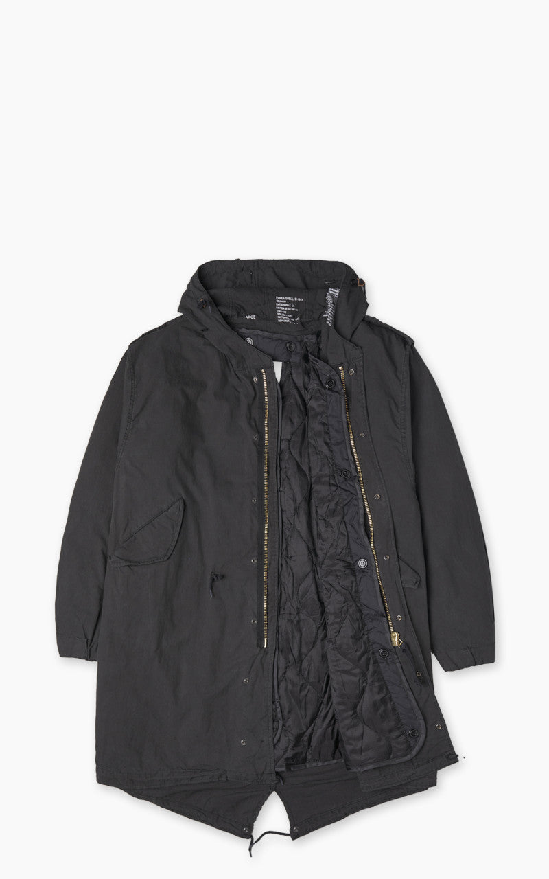 Military Surplus US M51 Fishtail Parka Vintage Washed Black