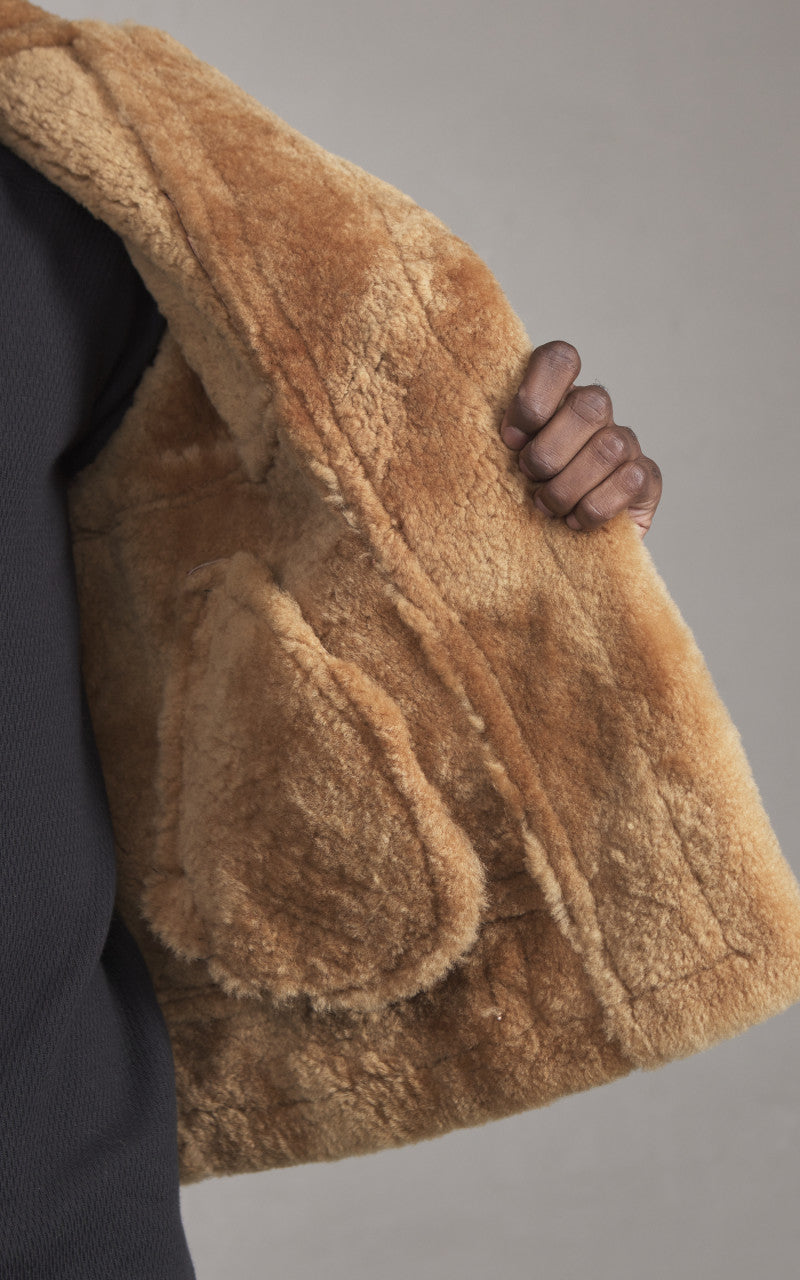 Military Surplus B-46 Shearling Flight Leather Jacket Brown