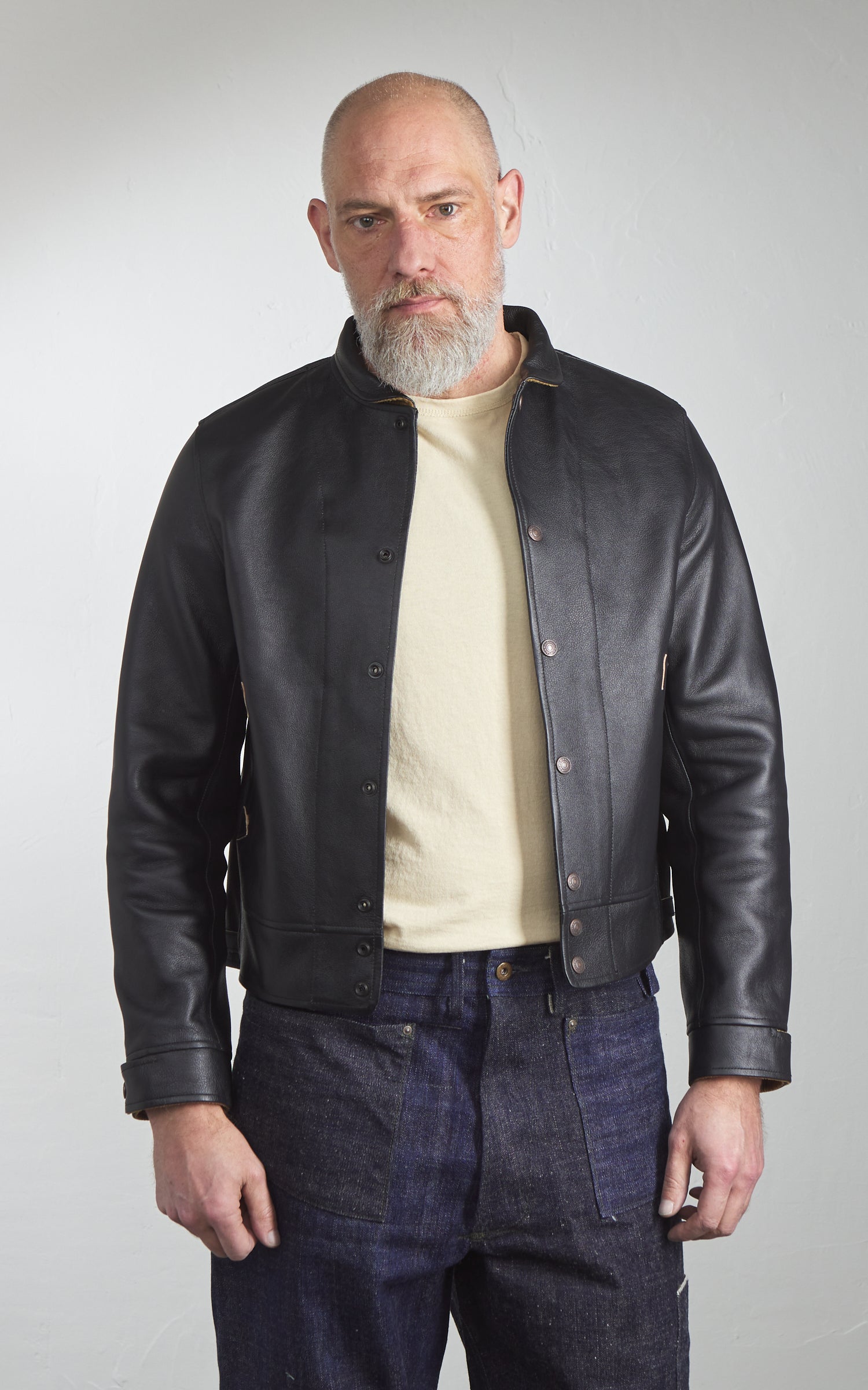 Mister Freedom Campus "Stud" Jacket Leather Black