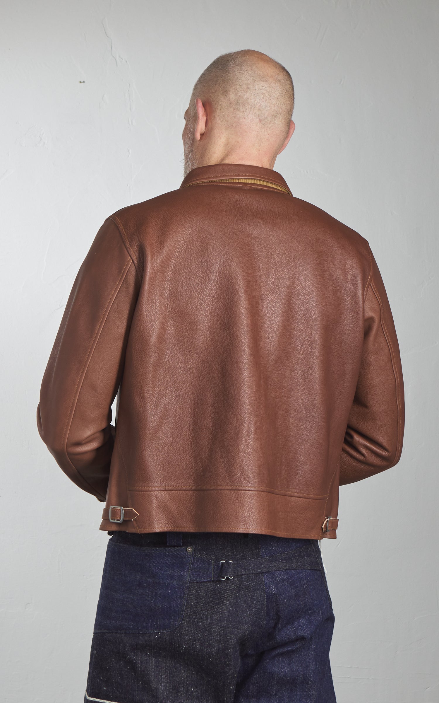 Mister Freedom Campus "Stud" Jacket Bison Leather Brown