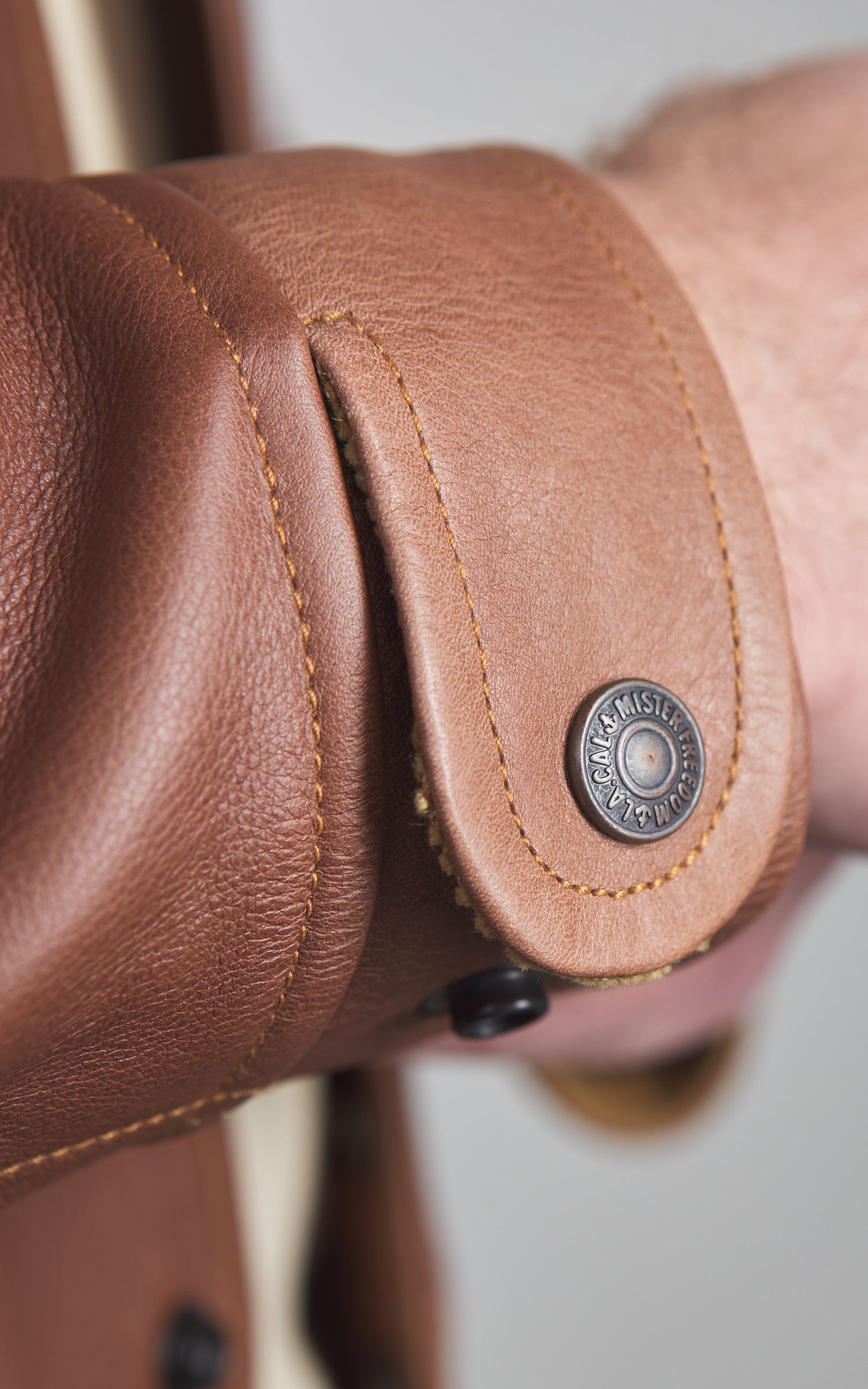 Mister Freedom Campus "Stud" Jacket Bison Leather Brown