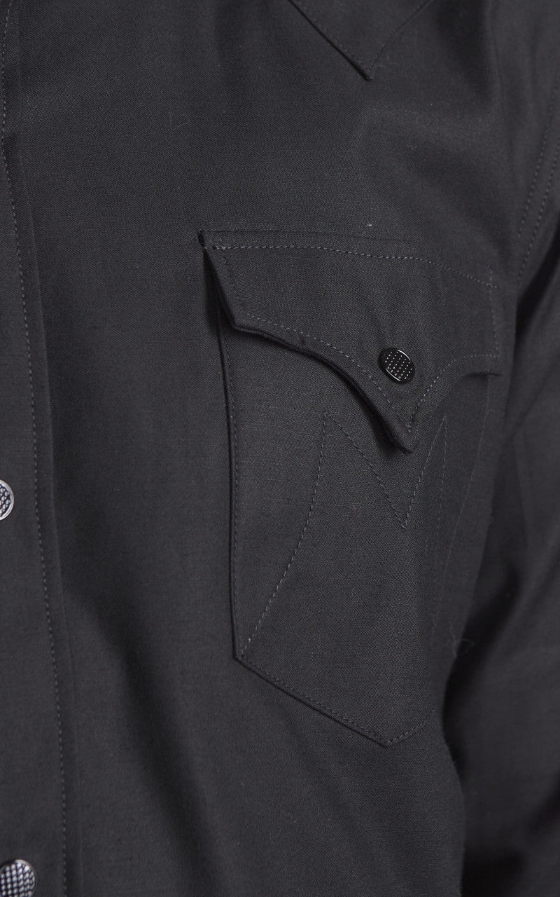 Mister Freedom Dude Rancher Shirt Sateen Black