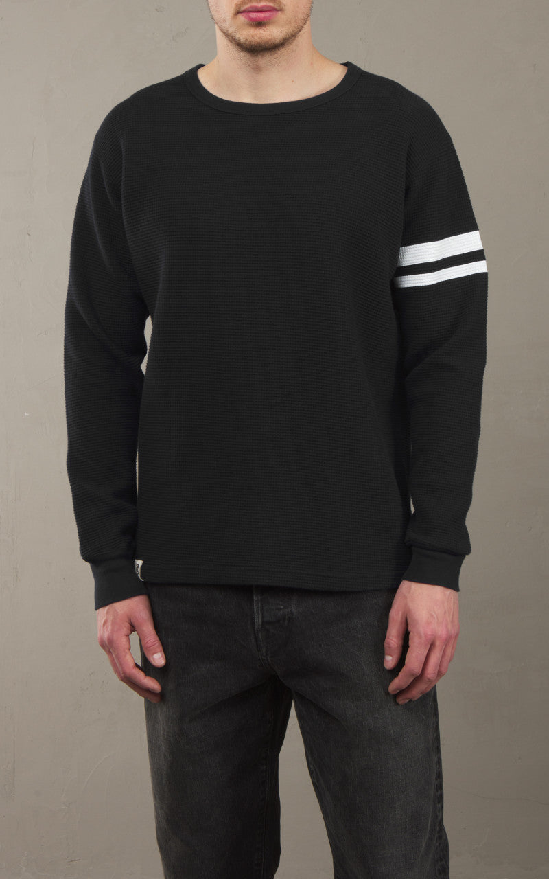 Momotaro Jeans MZTS0079 GTB Thermal Longsleeve T-Shirt Black