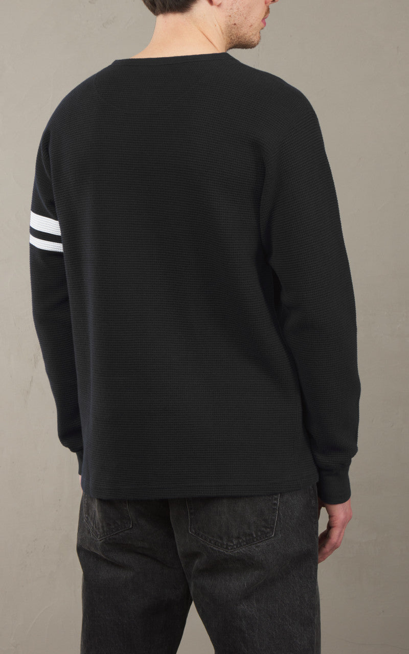 Momotaro Jeans MZTS0079 GTB Thermal Longsleeve T-Shirt Black