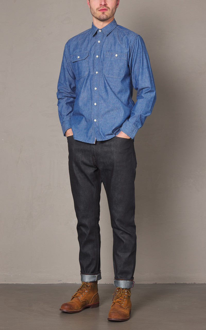 Momotaro Jeans MXJE1103 Silk Denim Narrow Tapered Indigo