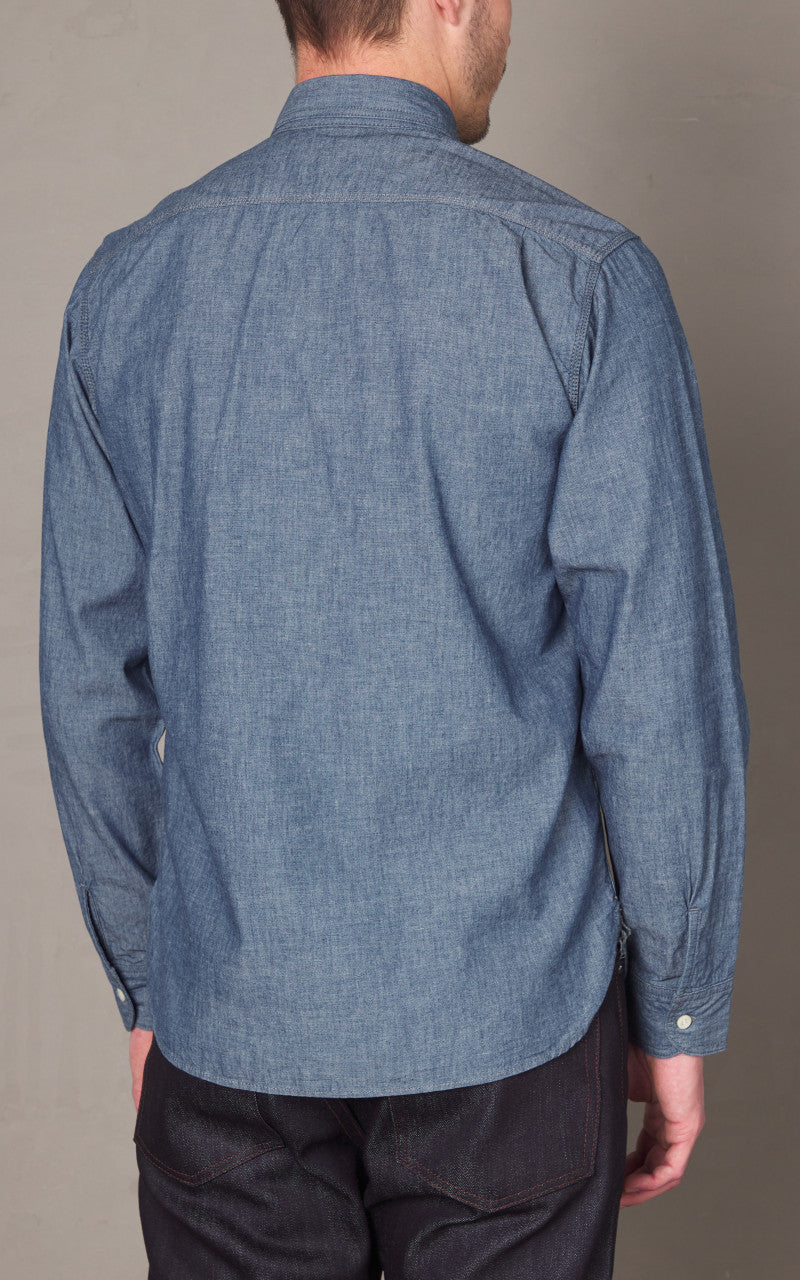 Momotaro Jeans MXLS1010 5oz Selvedge Chambray Shirt Indigo