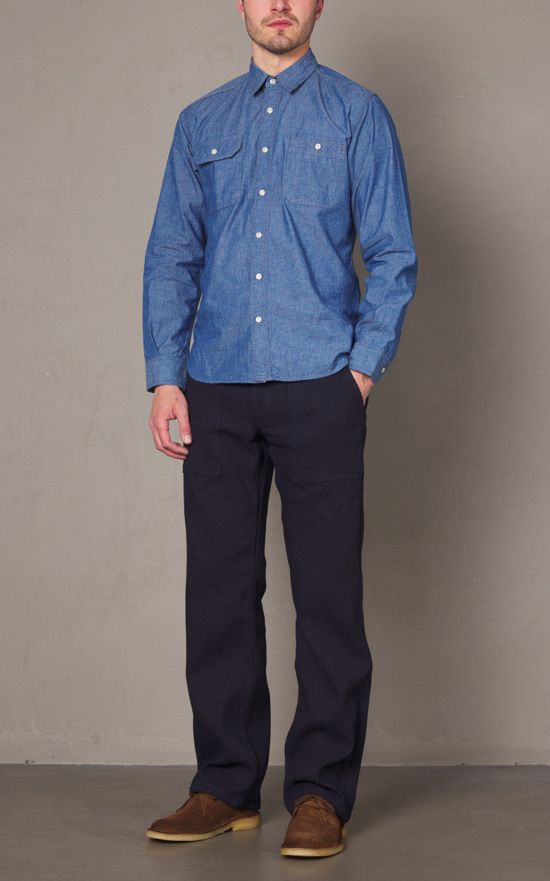 Momotaro Jeans MXPT1006 Dobby Wide Bakerpants Indigo