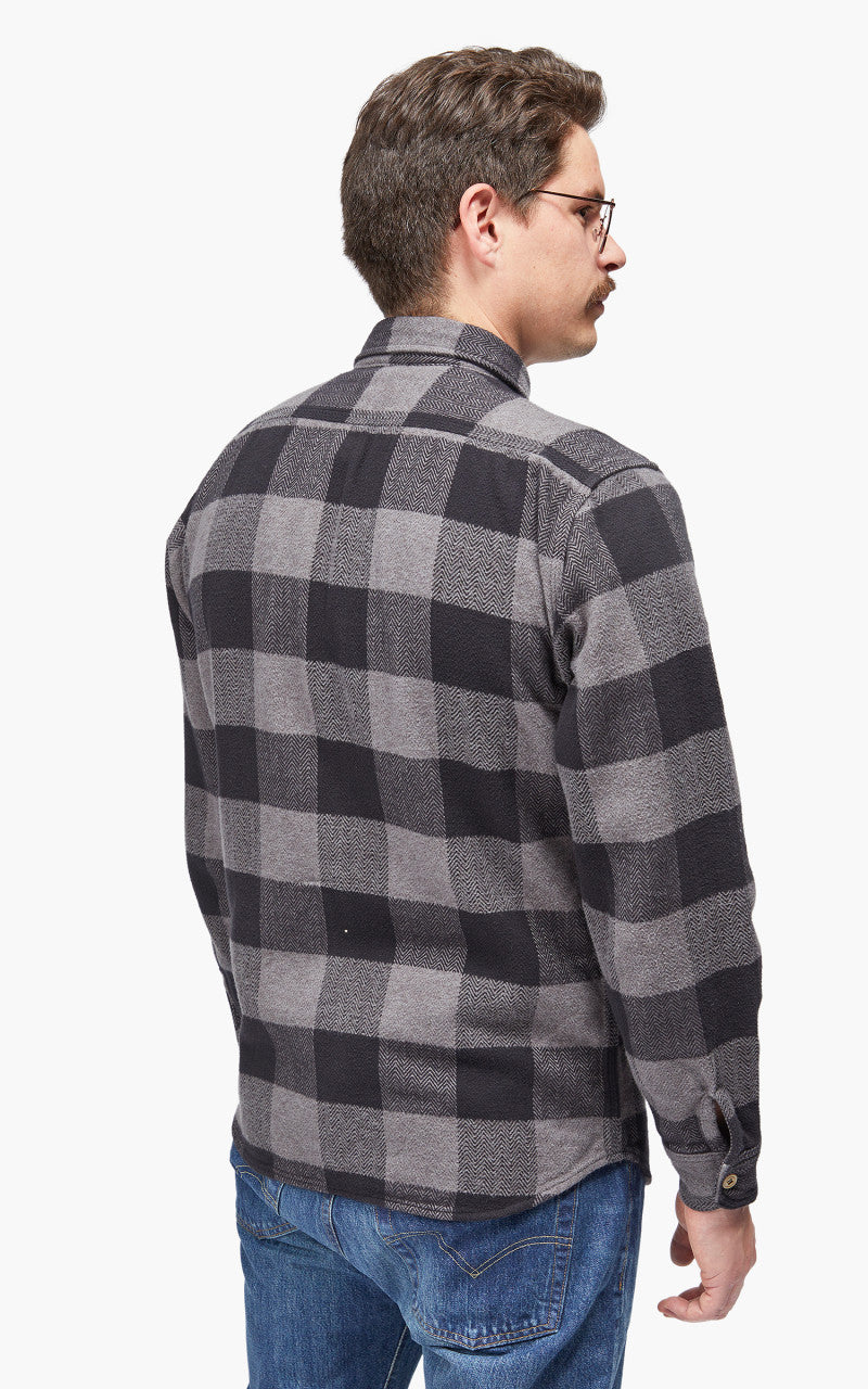 Momotaro Jeans MLS1020M23 Original Triple Yarn Twill Check Shirt Grey