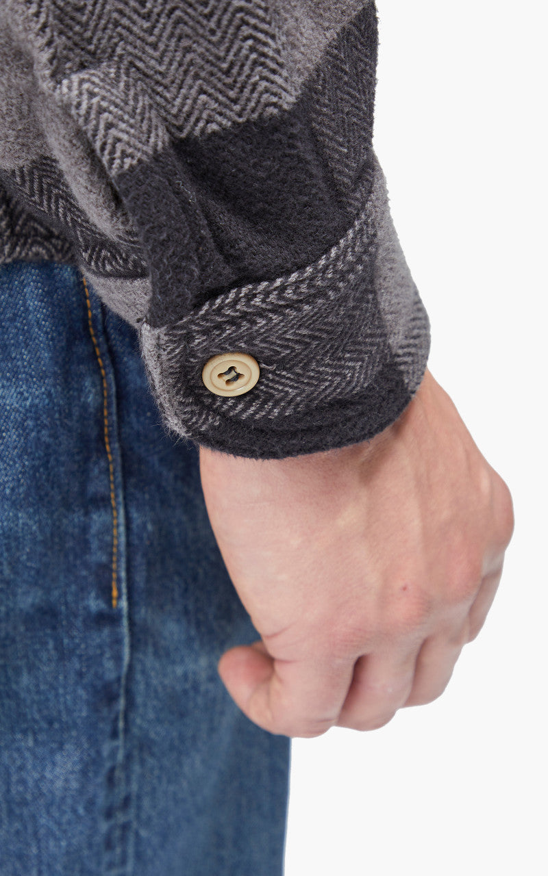 Momotaro Jeans MLS1020M23 Original Triple Yarn Twill Check Shirt Grey