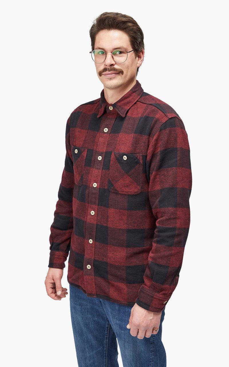 Momotaro Jeans MLS1020M23 Original Triple Yarn Twill Check Shirt Red