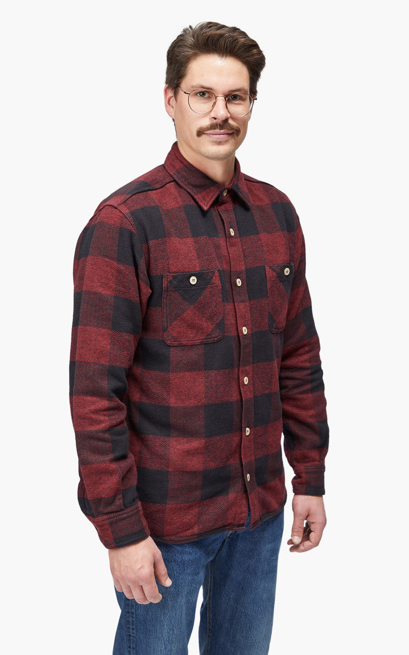 Momotaro Jeans MLS1020M23 Original Triple Yarn Twill Check Shirt Red