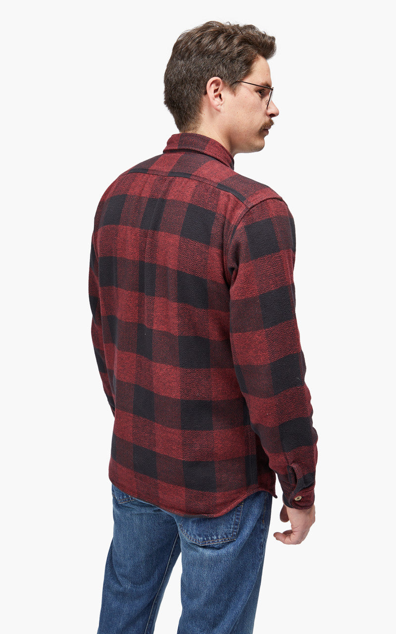 Momotaro Jeans MLS1020M23 Original Triple Yarn Twill Check Shirt Red