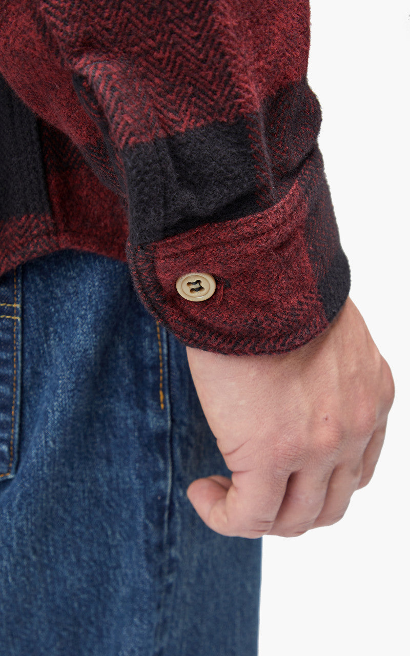 Momotaro Jeans MLS1020M23 Original Triple Yarn Twill Check Shirt Red