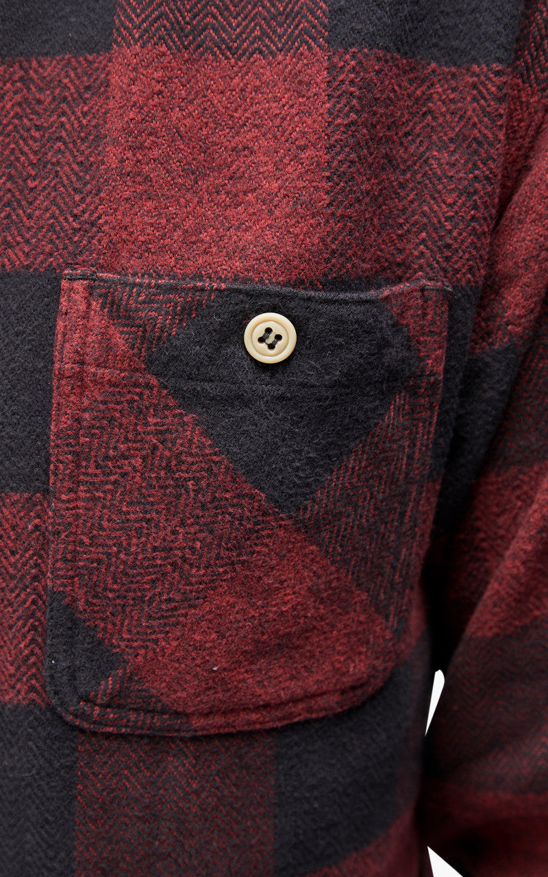 Momotaro Jeans MLS1020M23 Original Triple Yarn Twill Check Shirt Red