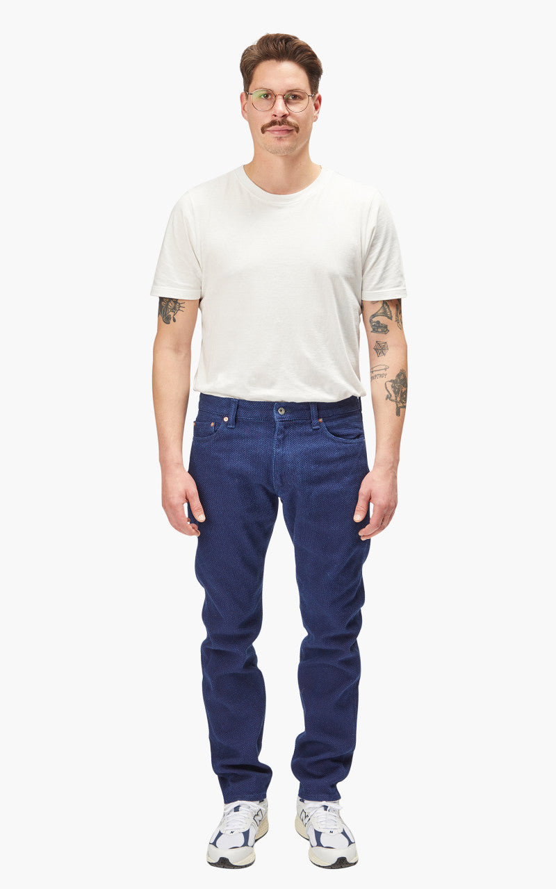 Momotaro Jeans Indigo Sashiko Narrow Tapered GTB Stripes Indigo