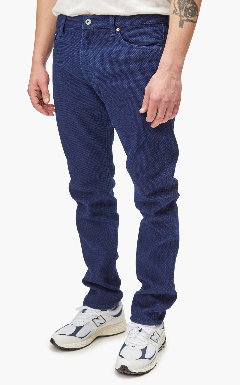 Momotaro Jeans Indigo Sashiko Narrow Tapered GTB Stripes Indigo