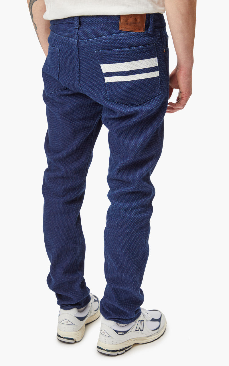 Momotaro Jeans Indigo Sashiko Narrow Tapered GTB Stripes Indigo