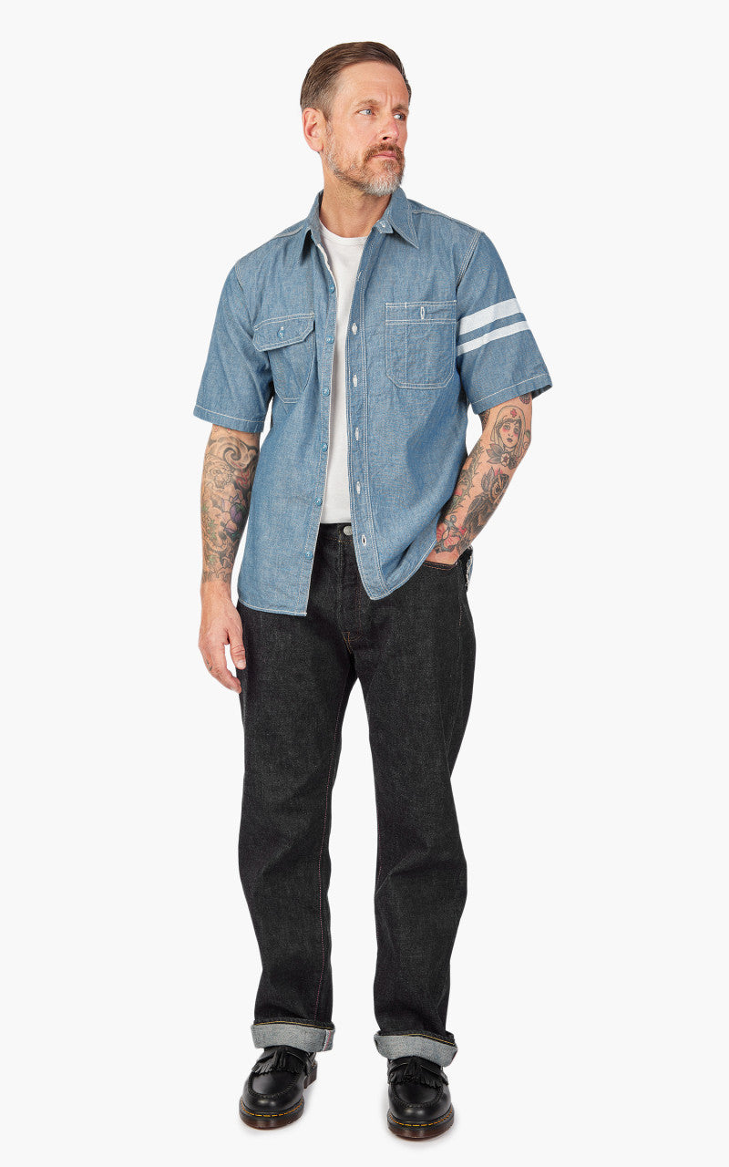 Momotaro Jeans MS045S GTB Selvedge Chambray Shirt Indigo 5oz