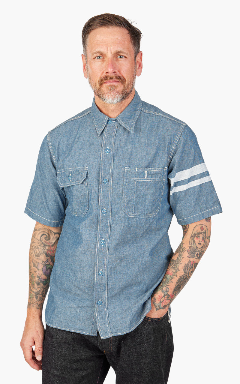 Momotaro Jeans MS045S GTB Selvedge Chambray Shirt Indigo 5oz