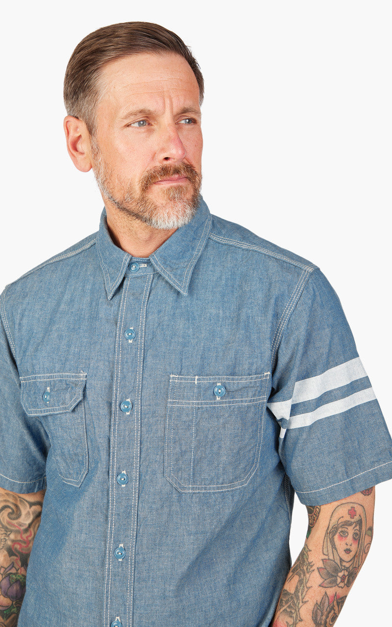 Momotaro Jeans MS045S GTB Selvedge Chambray Shirt Indigo 5oz