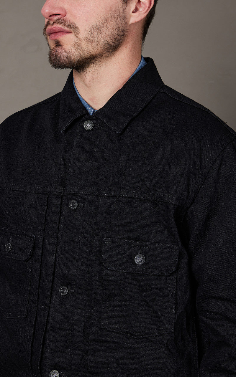 Momotaro Jeans MXGJ1108 Type 2 Denim Jacket Black x Black 15.7oz