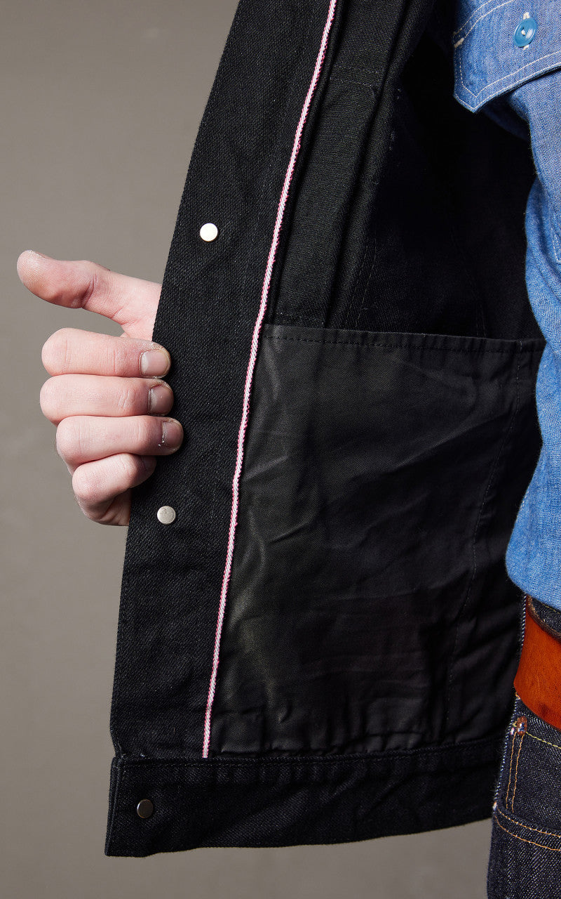 Momotaro Jeans MXGJ1108 Type 2 Denim Jacket Black x Black 15.7oz
