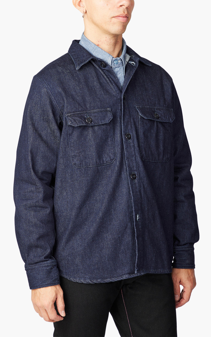 Momotaro Jeans Brushed Denim Shirt Indigo